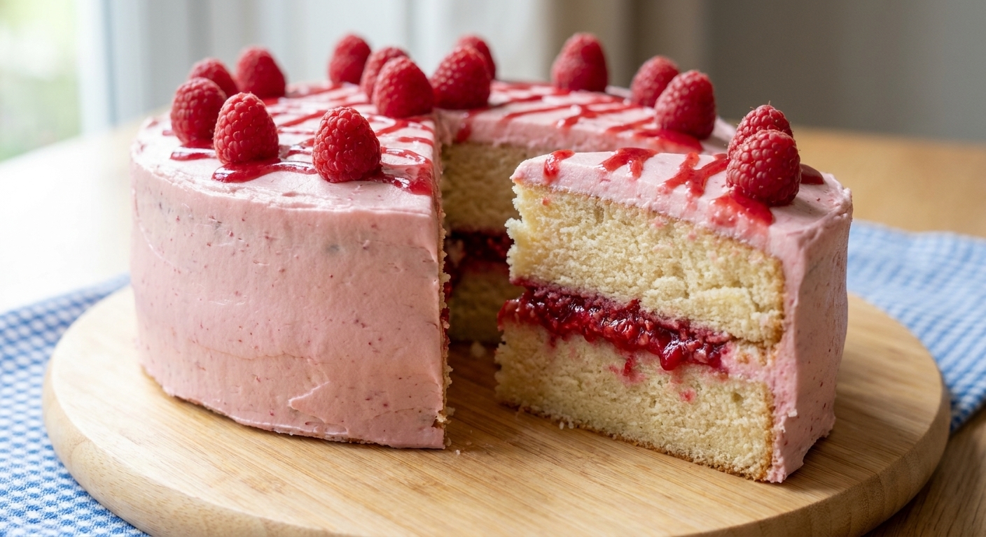 Raspberry Rosette Reverie Artisanal Cake